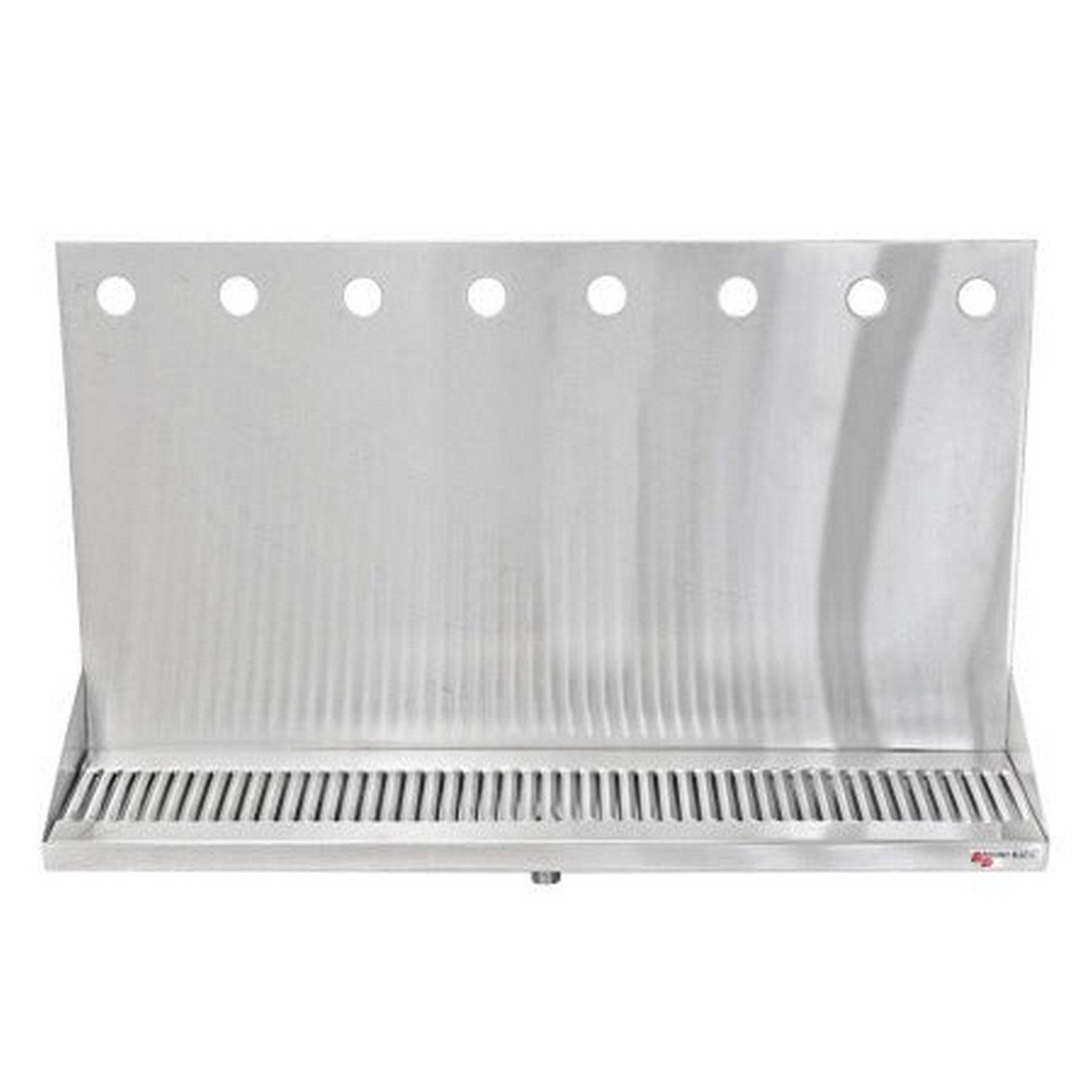 24” x 6 1/2” x 3/4” Micro Matic Stainless Steel Drip Tray – Wall Mounting w/ 8 Shank Holes & Drain