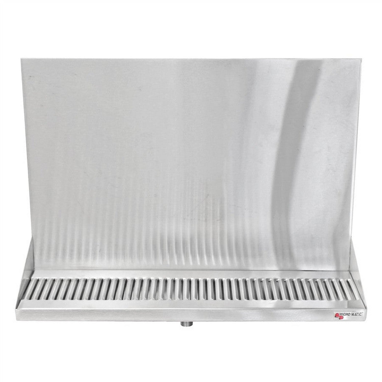 Micro Matic Stainless Steel Drip Tray – Wall Mounting w/ Drain – 16” x 6 1/2” x 3/4”