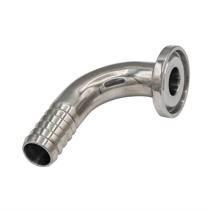 Ss Brewtech Stainless Steel Tri-Clover 90° Elbow - 3/4" TC X 1/2" OD Barb