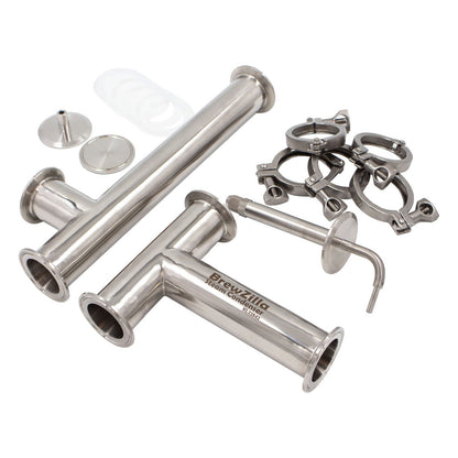 BrewZilla Stainless Steel Tri-Clover Steam Condenser Assembly - 2" TC