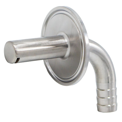 Ss Brewtech Stainless Steel Tri-Clover 90° Whirlpool Elbow - 1.5" TC X 1/2" OD Barb