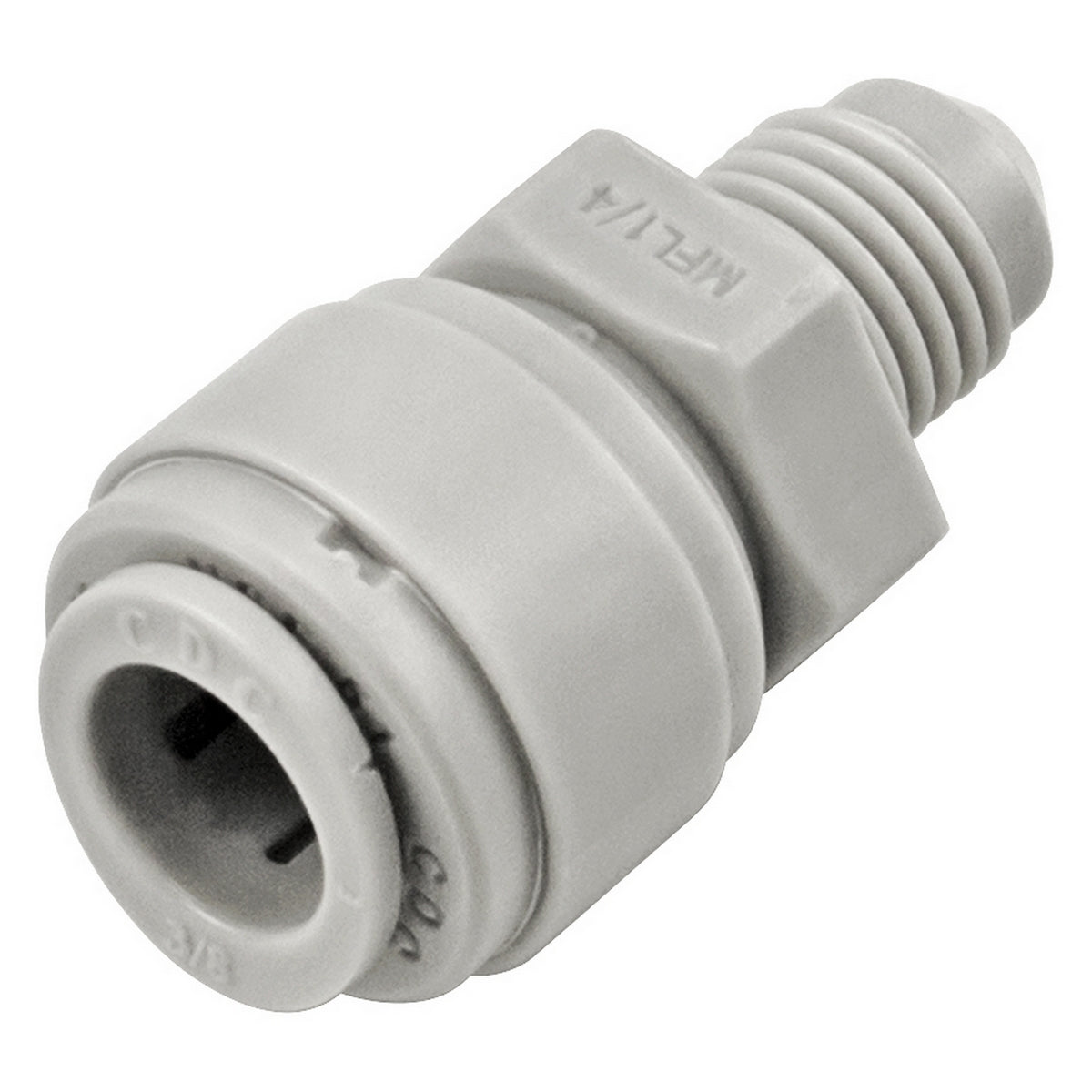 CDC Food Grade Plastic (Push-In) Fitting - 1/4" MFL X 3/8" (9.5mm)