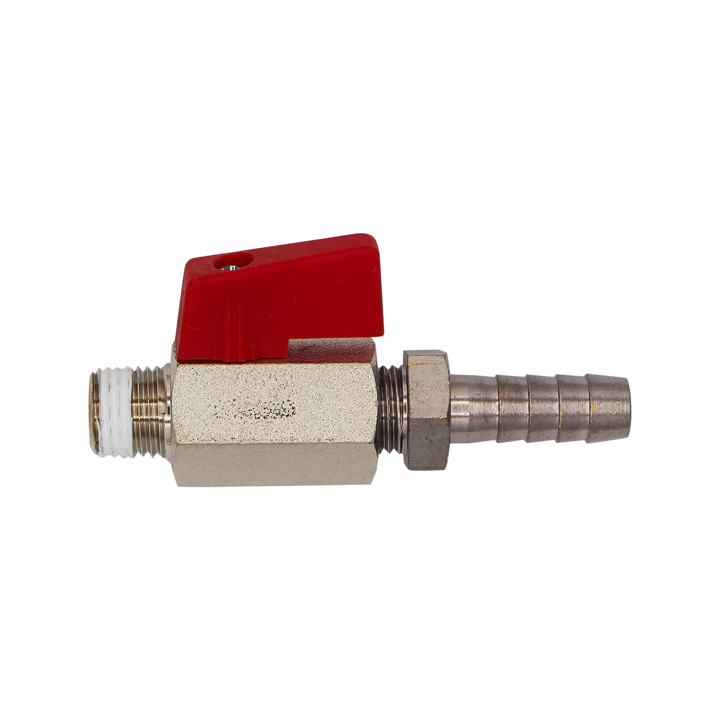 Micro Matic Chrome Plated Brass Gas Shut Off Valve - 1/4" Male NPT x 3/8" OD Barb [1319146]