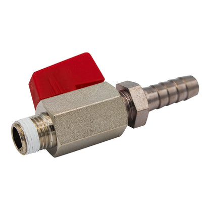 Micro Matic Chrome Plated Brass Gas Shut Off Valve - 1/4" Male NPT x 3/8" OD Barb [1319146]
