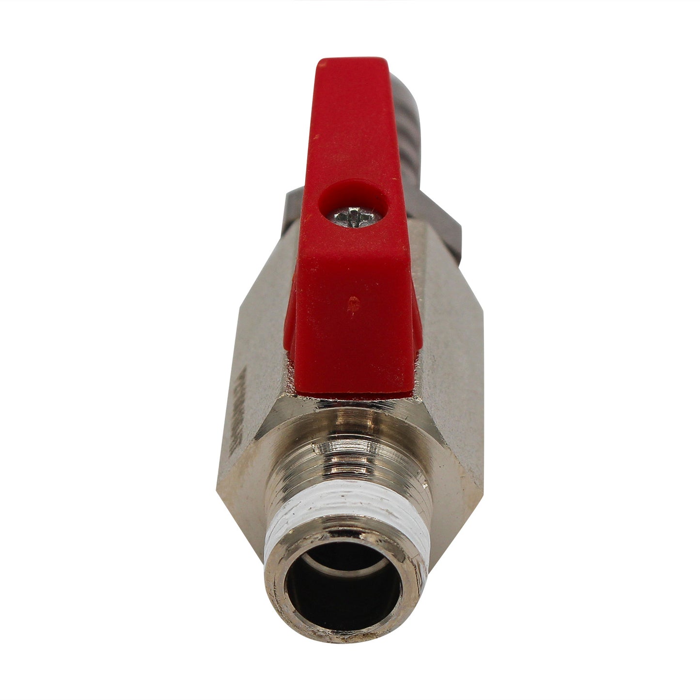 Micro Matic Chrome Plated Brass Gas Shut Off Valve - 1/4" Male NPT x 3/8" OD Barb [1319146]