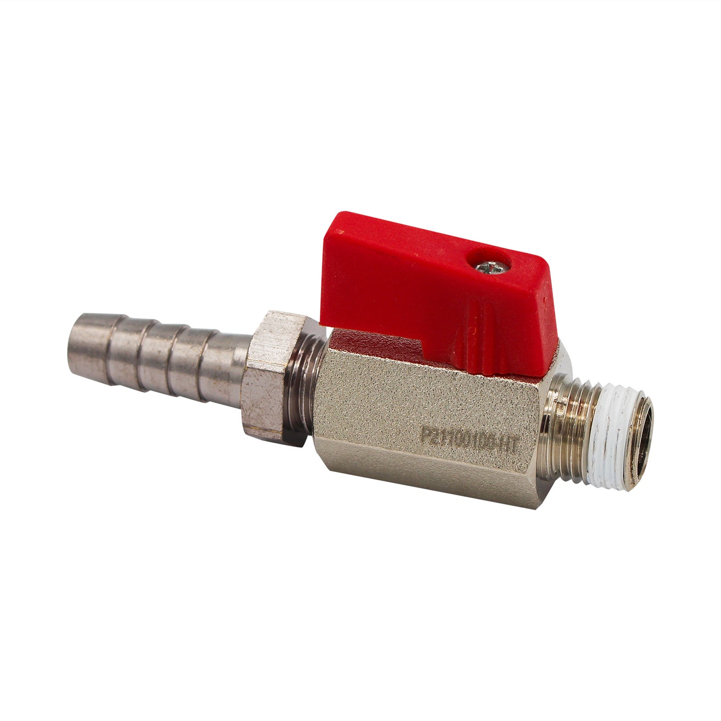 Micro Matic Chrome Plated Brass Gas Shut Off Valve - 1/4" Male NPT x 3/8" OD Barb [1319146]