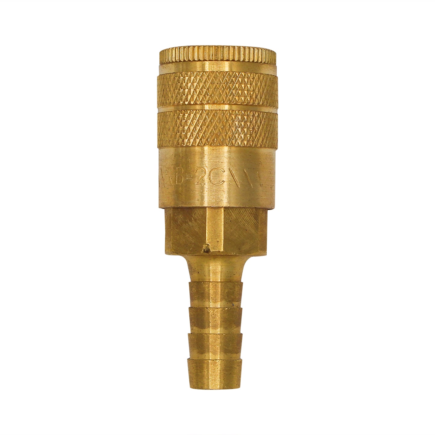 Micro Matic Brass Air Quick Disconnect Coupler - Female QD X 3/8" OD Barb [954-1B]