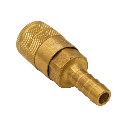 Micro Matic Brass Air Quick Disconnect Coupler - Female QD X 3/8" OD Barb [954-1B]