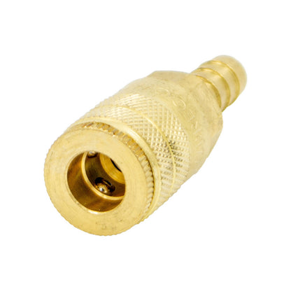 Micro Matic Brass Air Quick Disconnect Coupler - Female QD X 3/8" OD Barb [954-1B]
