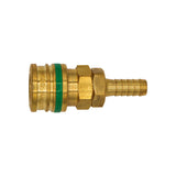 Micro Matic Brass Air Quick Disconnect Coupler - Female QD X 3/8" OD Barb | Green [954-2B]