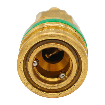 Micro Matic Brass Air Quick Disconnect Coupler - Female QD X 3/8" OD Barb | Green [954-2B]