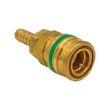 Micro Matic Brass Air Quick Disconnect Coupler - Female QD X 3/8" OD Barb | Green [954-2B]