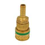 Micro Matic Brass Air Quick Disconnect Coupler - Female QD X 3/8" OD Barb | Green [954-2B]