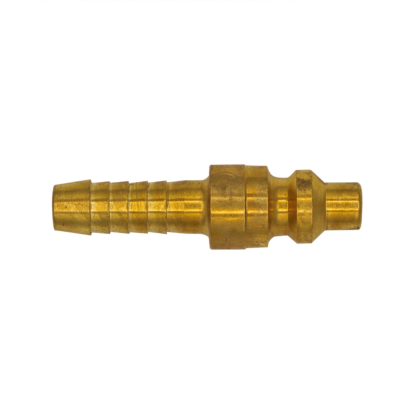 Micro Matic Brass Air Quick Disconnect Nipple - Male QD X 3/8" OD Barb [596E-2]