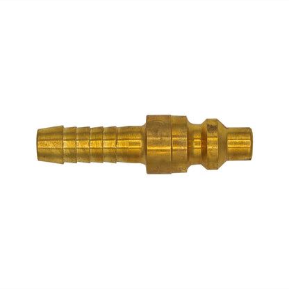Micro Matic Brass Air Quick Disconnect Nipple - Male QD X 3/8" OD Barb [596E-2]