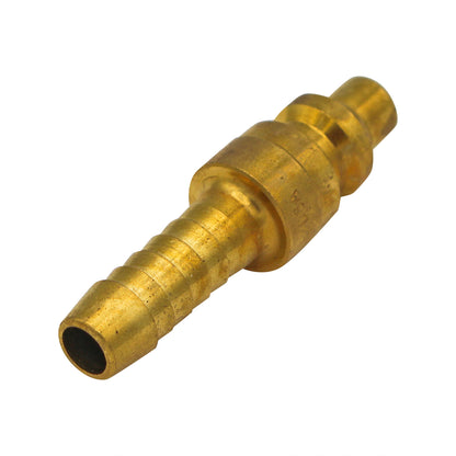 Micro Matic Brass Air Quick Disconnect Nipple - Male QD X 3/8" OD Barb [596E-2]