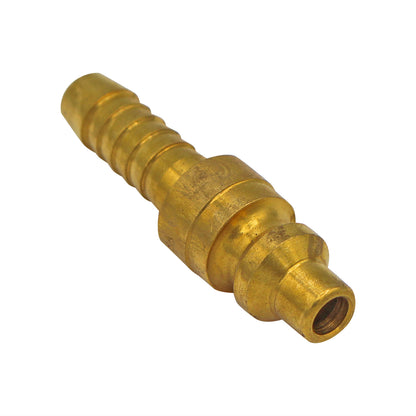 Micro Matic Brass Air Quick Disconnect Nipple - Male QD X 3/8" OD Barb [596E-2]