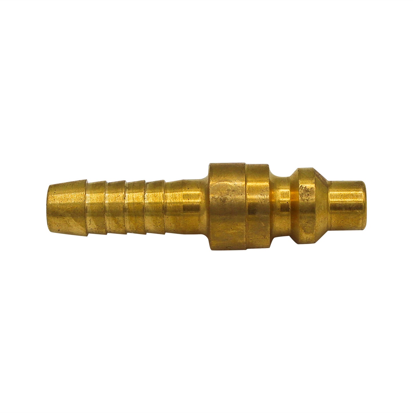 Micro Matic Brass Air Quick Disconnect Nipple - Male QD X 3/8" OD Barb [596E-2]