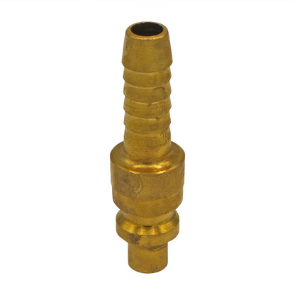 Micro Matic Brass Air Quick Disconnect Nipple - Male QD X 3/8" OD Barb [596E-2]