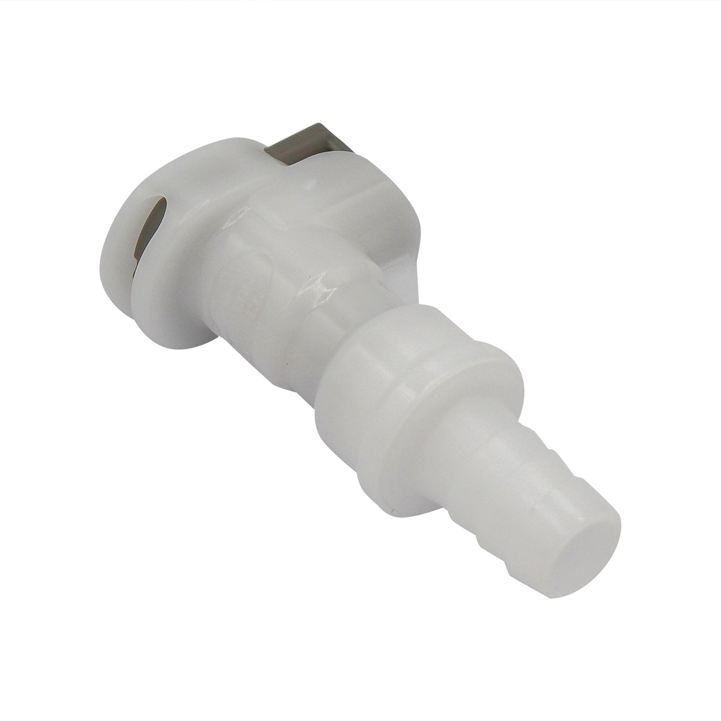 Micro Matic Plastic In-Line Air Disconnect Coupler - Female QD X 3/8" OD Barb [854-1P]