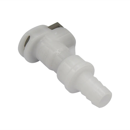 Micro Matic Plastic In-Line Air Disconnect Coupler - Female QD X 3/8" OD Barb [854-1P]