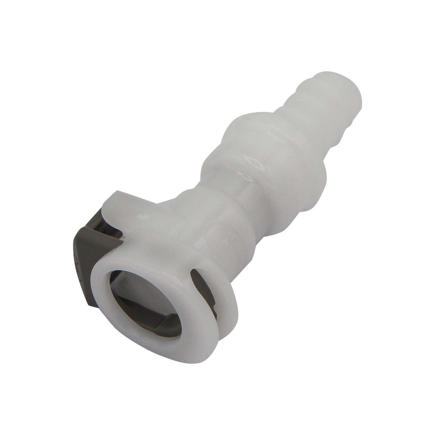 Micro Matic Plastic In-Line Air Disconnect Coupler - Female QD X 3/8" OD Barb [854-1P]