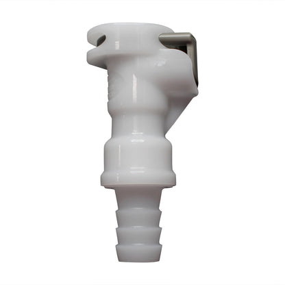 Micro Matic Plastic In-Line Air Disconnect Coupler - Female QD X 3/8" OD Barb [854-1P]