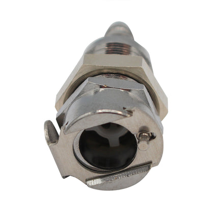 Micro Matic Chrome Plated Brass Air Quick Disconnect Coupler - Female QD X 1/4" OD Barb [70300]