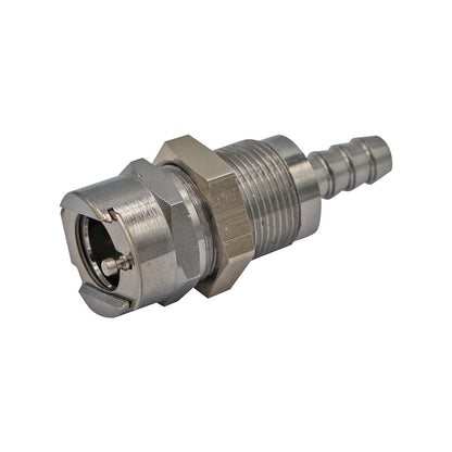 Micro Matic Chrome Plated Brass Air Quick Disconnect Coupler - Female QD X 1/4" OD Barb [70300]