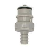 Micro Matic Polypropylene In-Line Disconnect Nipple - Male QD X 3/8" OD Barb [62700]