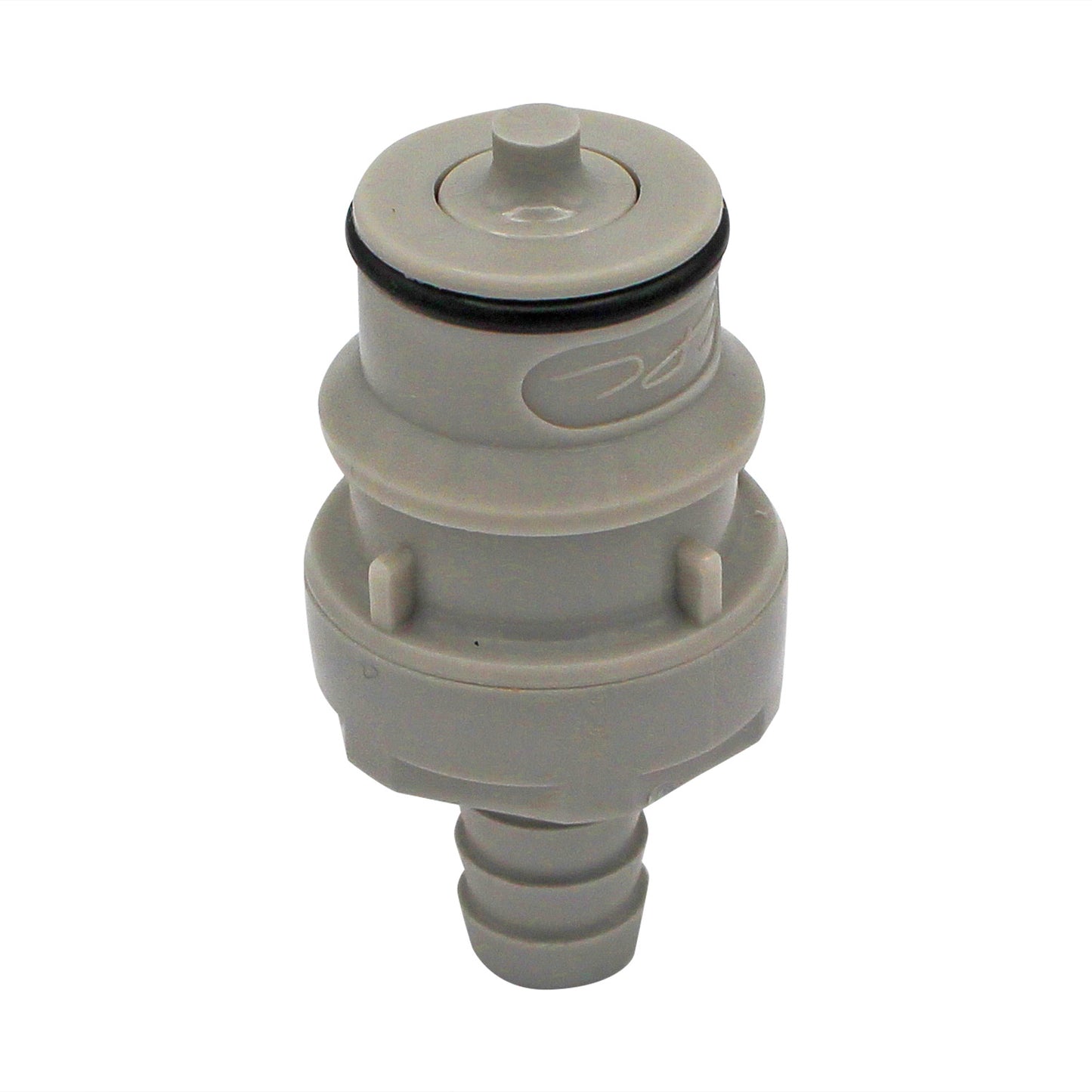 Micro Matic Polypropylene In-Line Disconnect Nipple - Male QD X 3/8" OD Barb [62700]