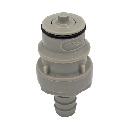 Micro Matic Polypropylene In-Line Disconnect Nipple - Male QD X 3/8" OD Barb [62700]