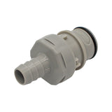 Micro Matic Polypropylene In-Line Disconnect Nipple - Male QD X 3/8" OD Barb [62700]