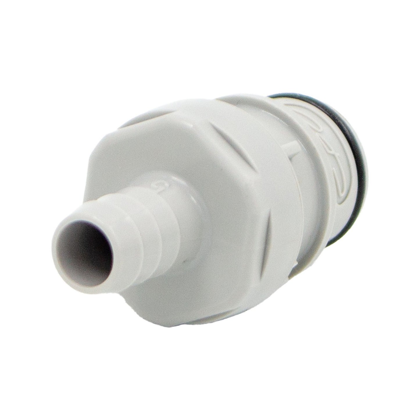 Micro Matic Polypropylene In-Line Disconnect Nipple - Male QD X 3/8" OD Barb [62700]