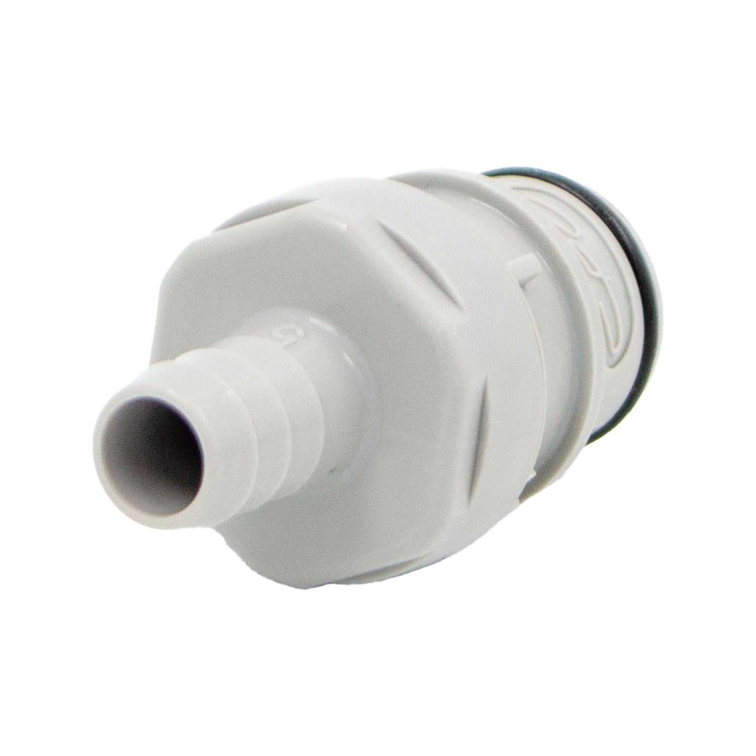 Micro Matic Polypropylene In-Line Disconnect Nipple - Male QD X 3/8" OD Barb [62700]