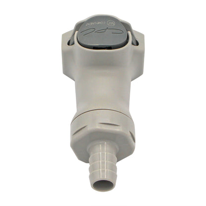 Micro Matic Polypropylene In-Line Disconnect Coupler - Female QD X 3/8" OD Barb [60600]
