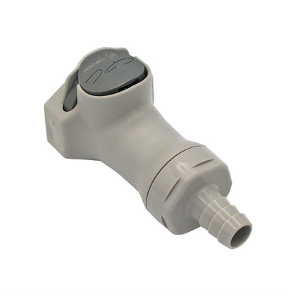 Micro Matic Polypropylene In-Line Disconnect Coupler - Female QD X 3/8" OD Barb [60600]