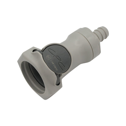 Micro Matic Polypropylene In-Line Disconnect Coupler - Female QD X 3/8" OD Barb [60600]