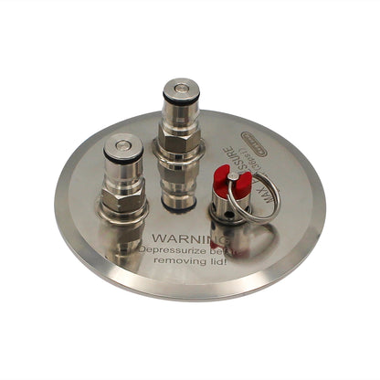 Kegland Kegmenter Stainless Steel Tri-Clover Ball Lock Lid Kit - 4 TC