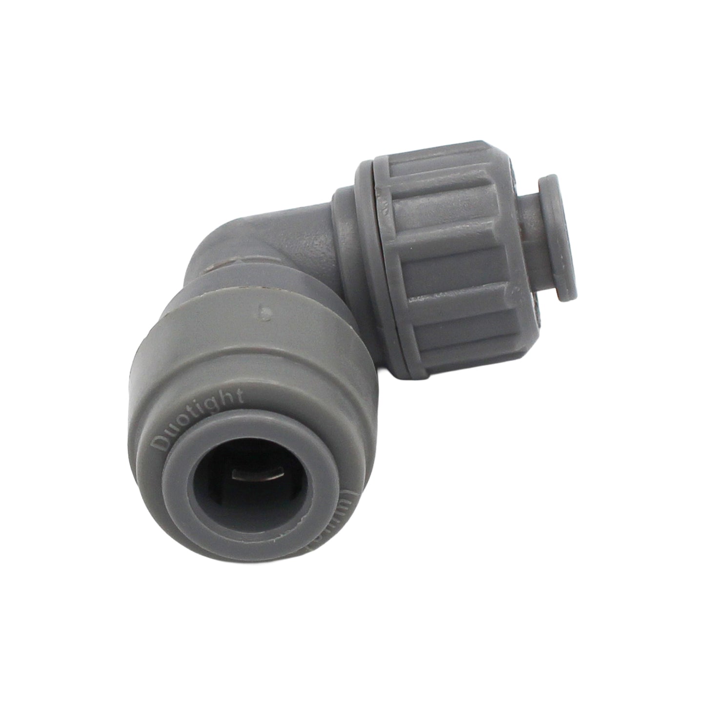 Kegland Duotight Food Grade Plastic (Push-In) 90° Screwlock Elbow Reducer - 1/4" (6.35mm) X 5/16" (8mm)