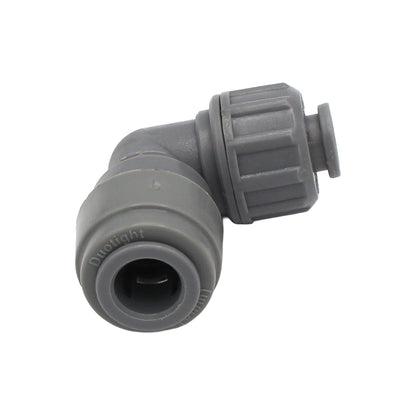 Kegland Duotight Food Grade Plastic (Push-In) 90° Screwlock Elbow Reducer - 1/4" (6.35mm) X 5/16" (8mm)