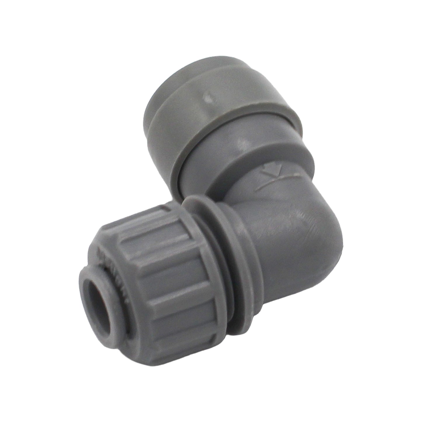 Kegland Duotight Food Grade Plastic (Push-In) 90° Screwlock Elbow Reducer - 1/4" (6.35mm) X 5/16" (8mm)