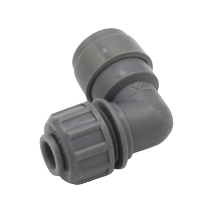 Kegland Duotight Food Grade Plastic (Push-In) 90° Screwlock Elbow Reducer - 1/4" (6.35mm) X 5/16" (8mm)