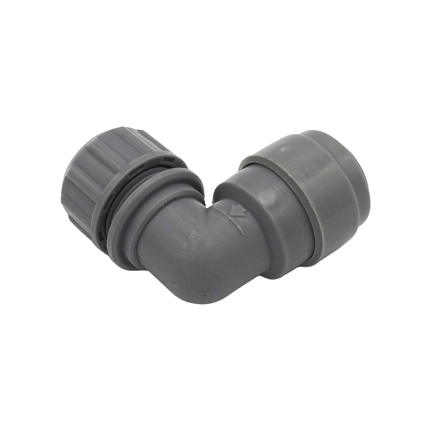 Kegland Duotight Food Grade Plastic (Push-In) 90° Screwlock Elbow Reducer - 1/4" (6.35mm) X 5/16" (8mm)