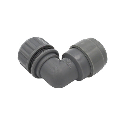 Kegland Duotight Food Grade Plastic (Push-In) 90° Screwlock Elbow Reducer - 1/4" (6.35mm) X 5/16" (8mm)