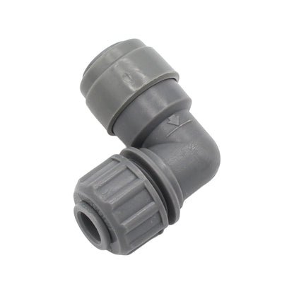 Kegland Duotight Food Grade Plastic (Push-In) 90° Screwlock Elbow Reducer - 1/4" (6.35mm) X 5/16" (8mm)