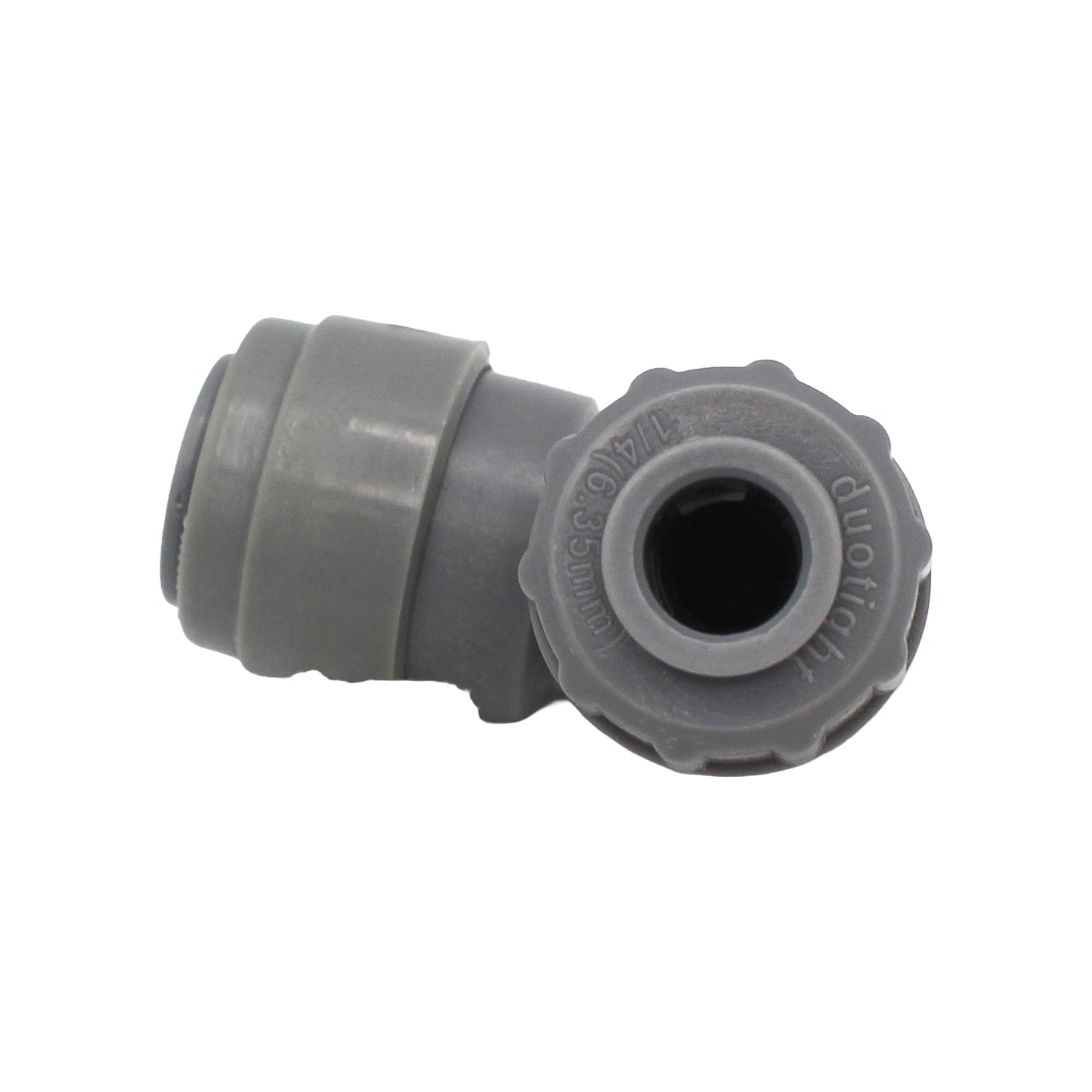 Kegland Duotight Food Grade Plastic (Push-In) 90° Screwlock Elbow Reducer - 1/4" (6.35mm) X 5/16" (8mm)