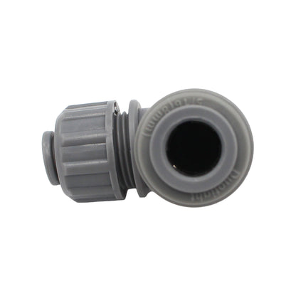 Kegland Duotight Food Grade Plastic (Push-In) 90° Screwlock Elbow Reducer - 1/4" (6.35mm) X 5/16" (8mm)