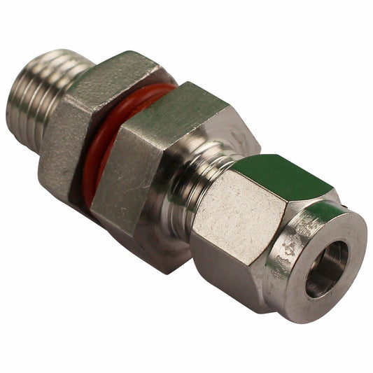 Stainless Steel Temperature Bulkhead - 1/4" Male NPT to 1/4" Compression
