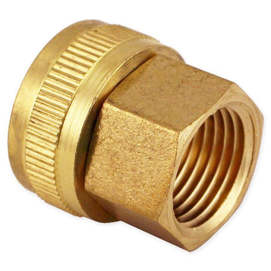 Brass Garden Hose Fitting - 3/4" FGH to 1/2" FPT Swivel